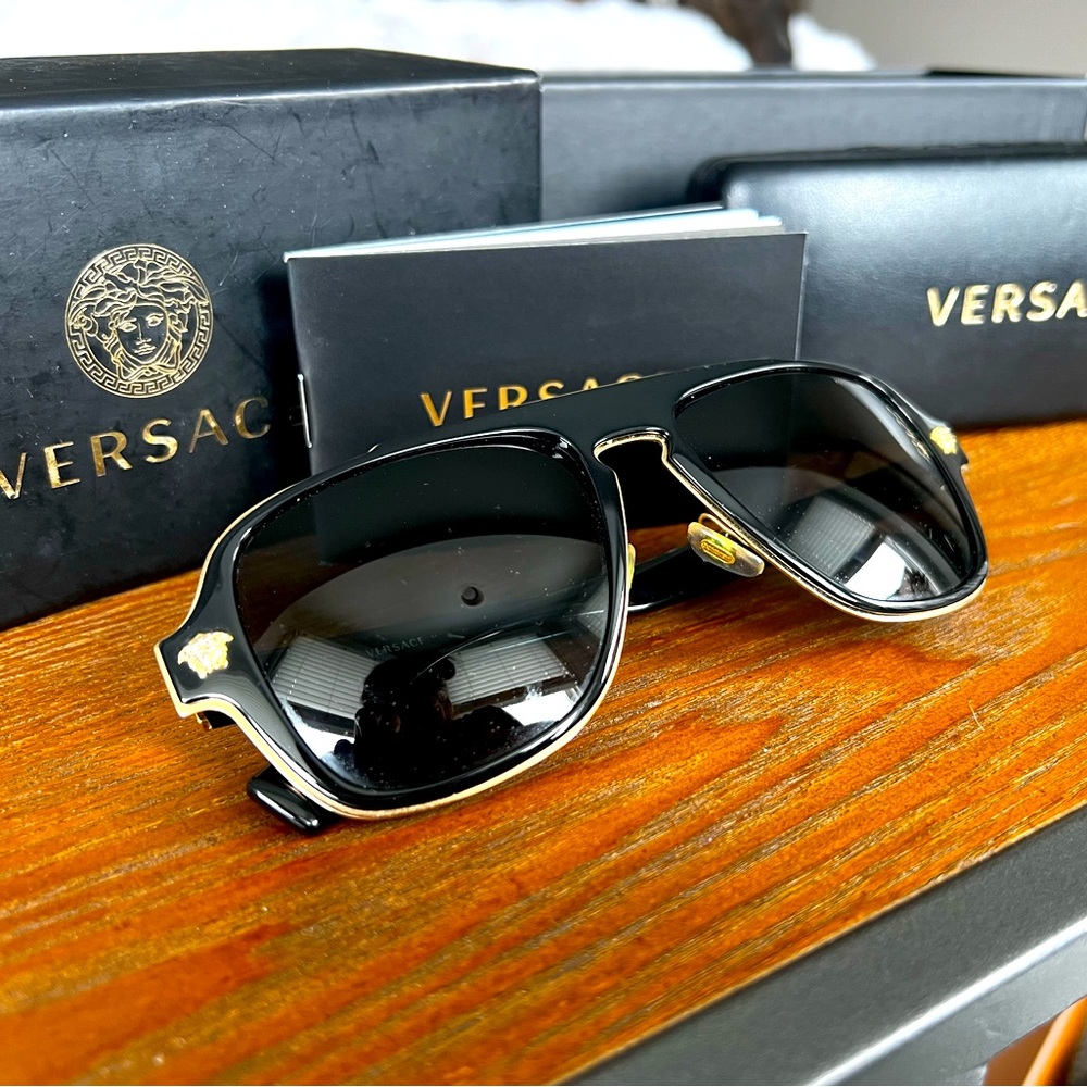 Versace sunglasses. Black and gold.